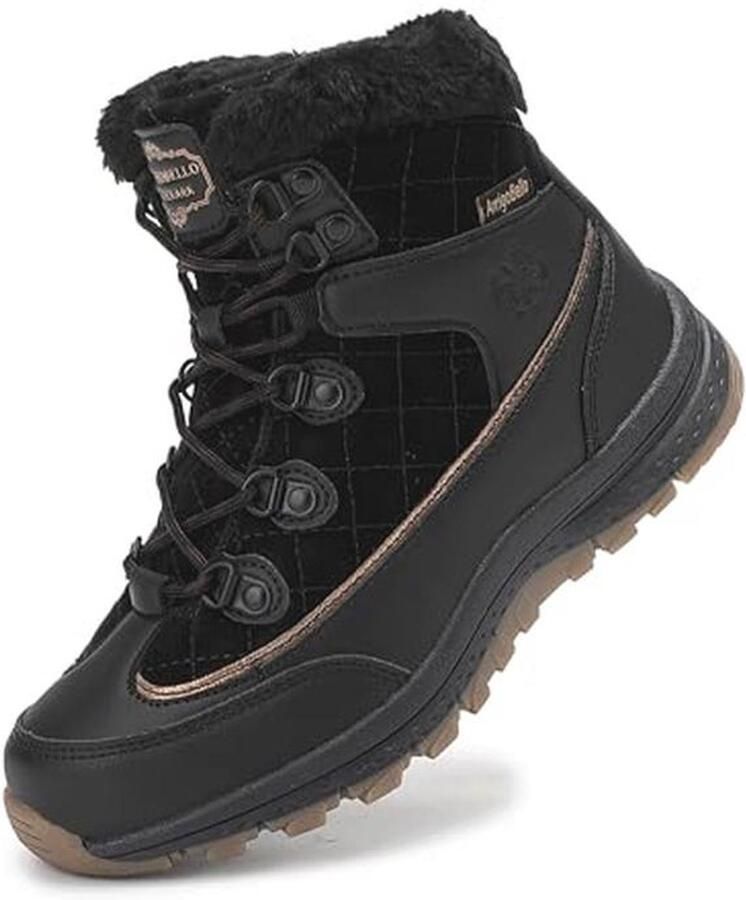 Dames Winterlaarzen met Bontvoering Waterdichte Wandelschoenen en Sneeuwlaarzen