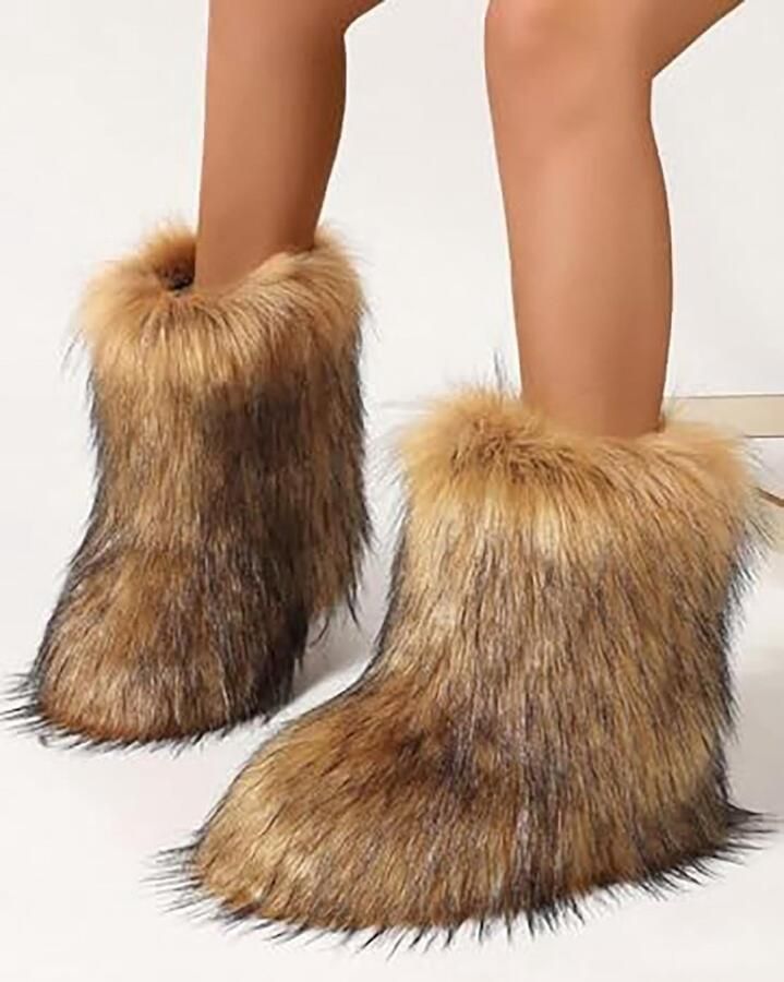 Dames Winterlaarzen met Fluffy Fleece en Suède Warm en Comfortabel voor Koude Dagen