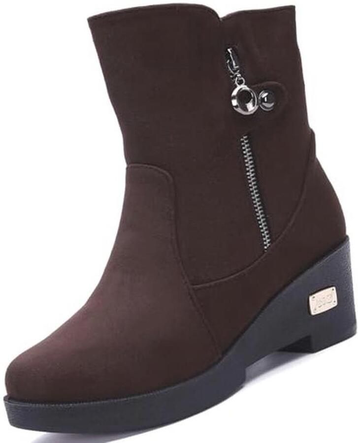 Dames Winterlaarzen Sleehak Waterdicht Gevoerd Sneeuwschoen Enkellaarsjes