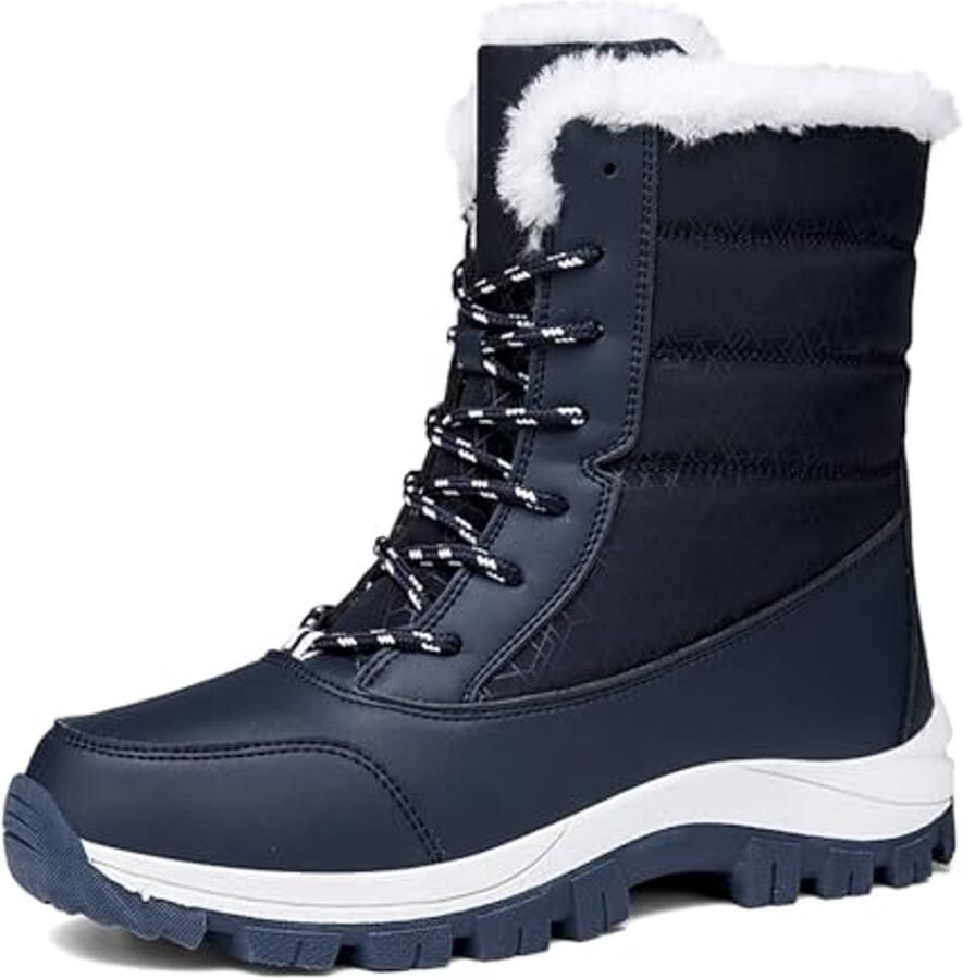 Winterlaarzen voor Dames Warm Gevoerd Waterdicht en Antislip Schoenen voor Sneeuw en Trekking )