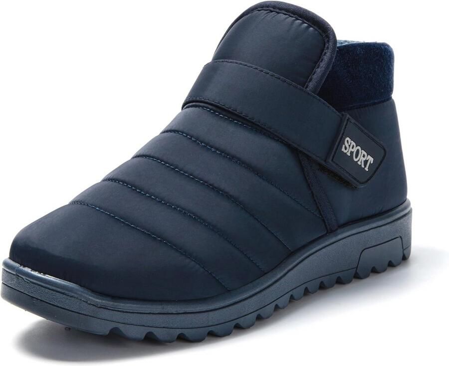 Warm Gevoerde Winterlaarzen Dames met Antislip Zool en Klittenbandsluiting