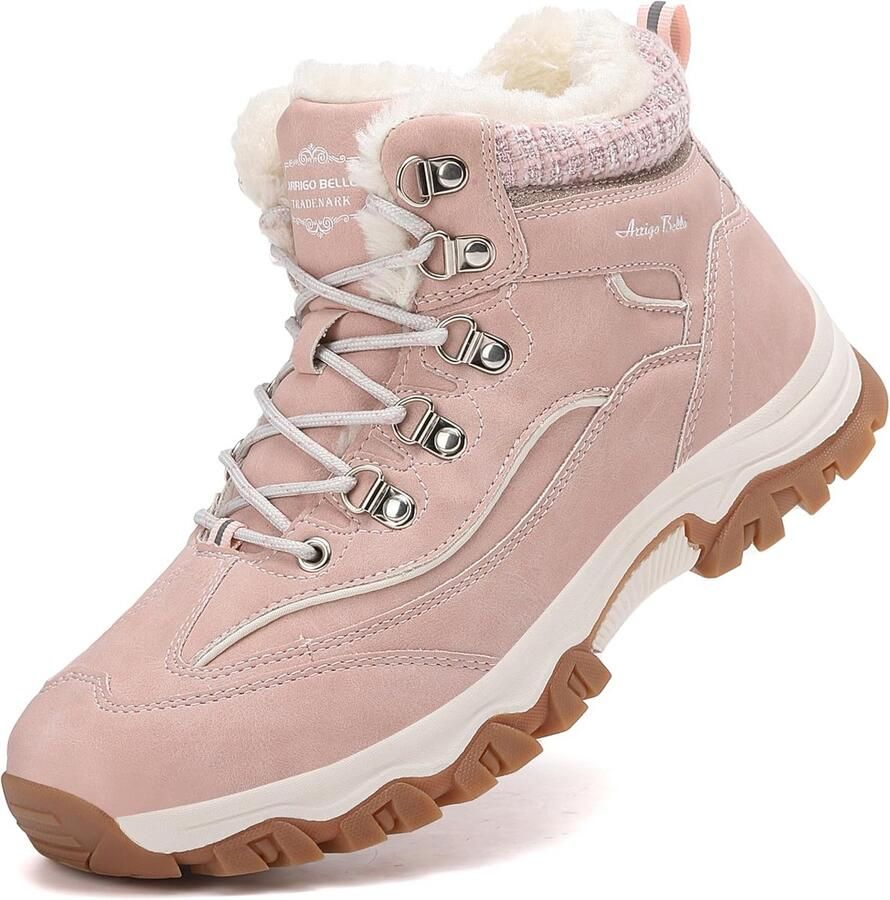 Warme Waterdichte Dames Winterlaarzen met Bontvoering en Veters