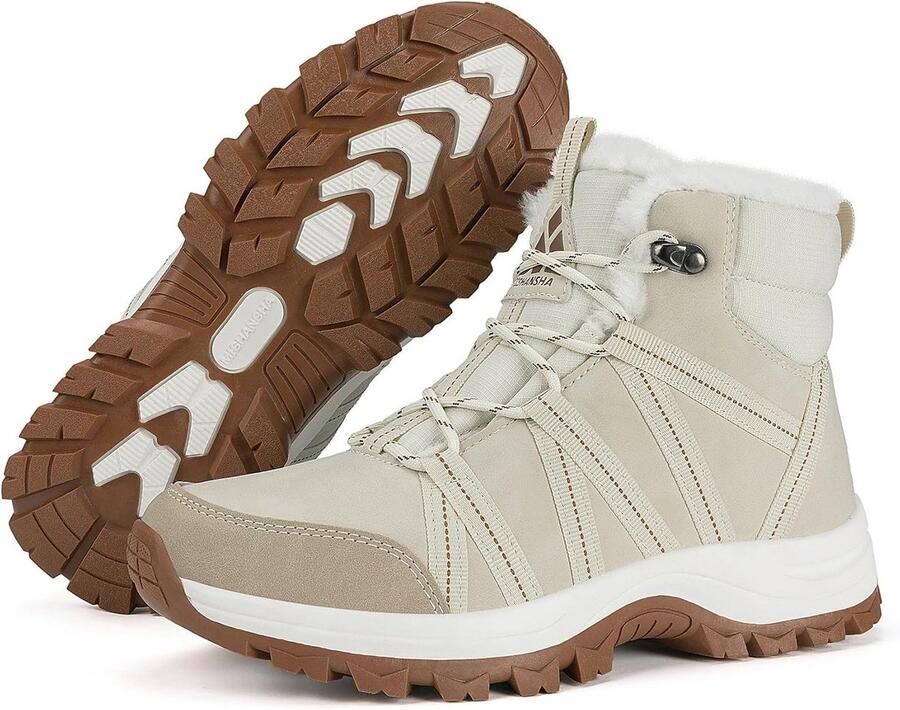 Dames Winterlaarzen Warm Gevoerd Waterdicht Wandelen Antislip Buitenschoenen