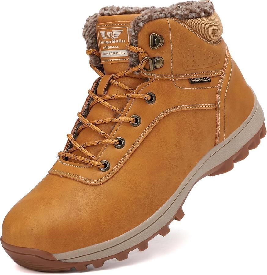 Warme waterdichte dames winterlaarzen met bontvoering en veters