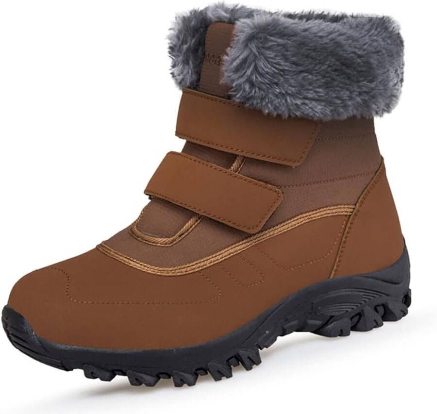 Dames Winterlaarzen Waterdichte Gevoerde Snowboots met Antislip en Klittenband