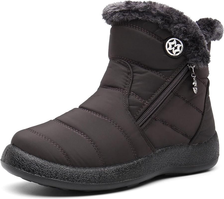 Dames Winterschoenen Waterdicht Warm Gevoerd Enkellaarsjes Antislip Sneeuwlaarzen