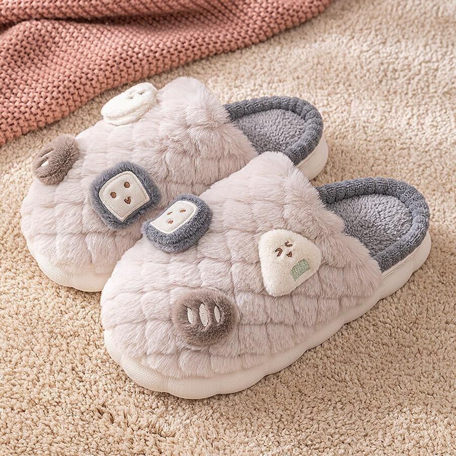 Dames winterslippers Zacht en antislip Gedeeltelijk gesloten ontwerp Warm Zachte zool Geschikt voor binnen en buiten - Foto 1
