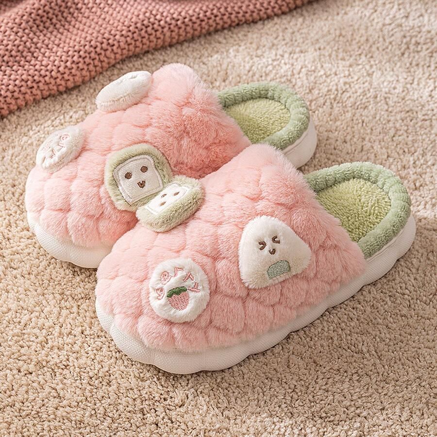 Dames winterslippers Zacht en antislip Gedeeltelijk gesloten ontwerp Warm Zachte zool Geschikt voor binnen en buiten
