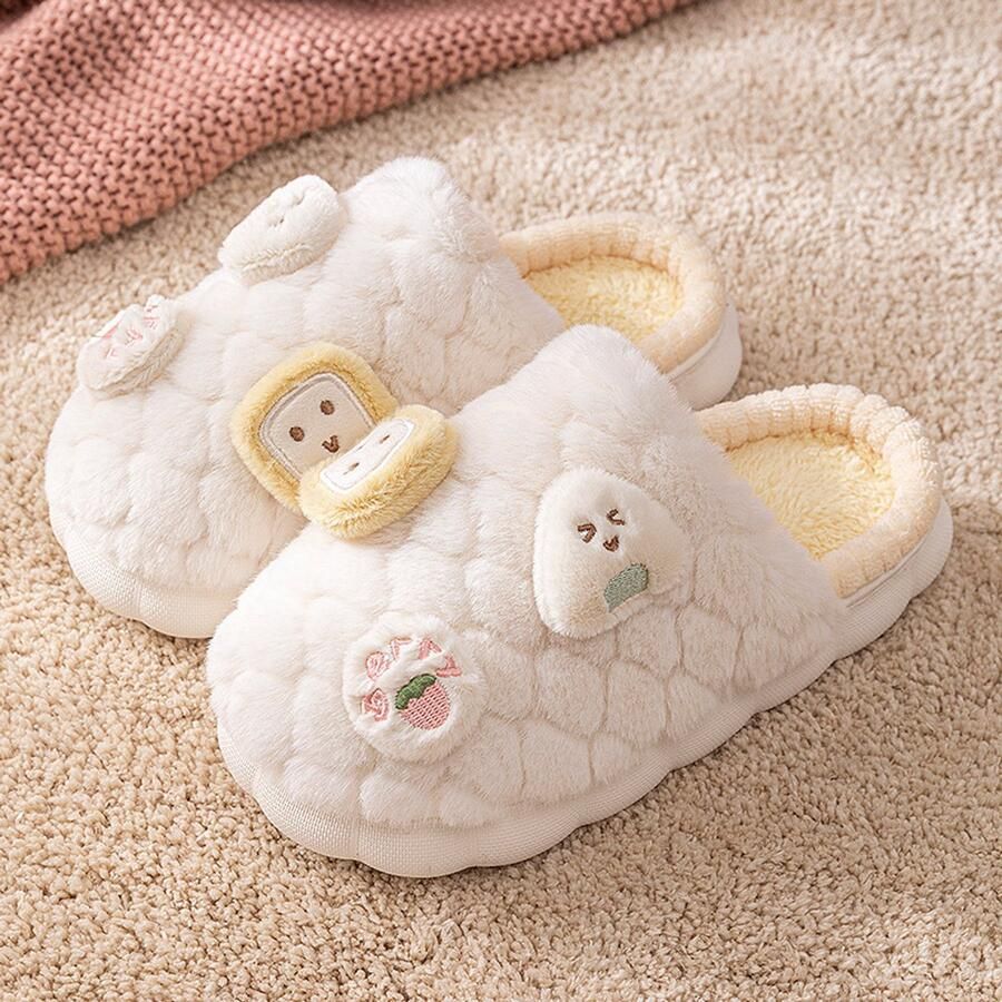 Dames winterslippers Zacht en antislip Gedeeltelijk gesloten ontwerp Warm Zachte zool Geschikt voor binnen en buiten