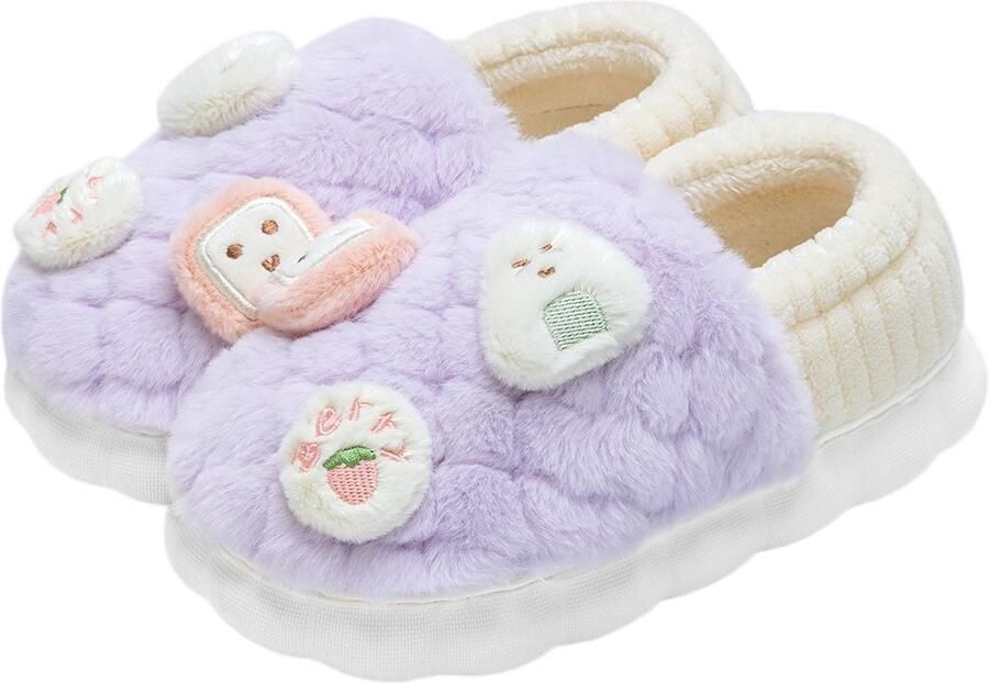 Dames winterslippers Zacht en antislip Slippers met gesloten hiel Warm Zachte zool Geschikt voor binnen en buiten