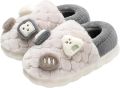 Dames winterslippers Zacht en antislip Slippers met gesloten hiel Warm Zachte zool Geschikt voor binnen en buiten - Grijs