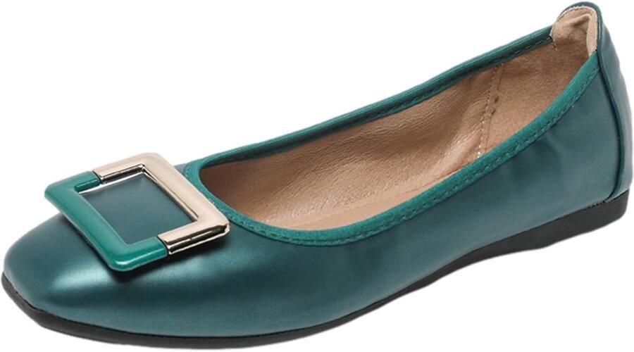 Dames Zacht Balletflats Vierkante Teen Instapper Wandelschoenen