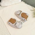 Dames Zacht Balletflats Vierkante Teen Instapper Wandelschoenen - Grijs