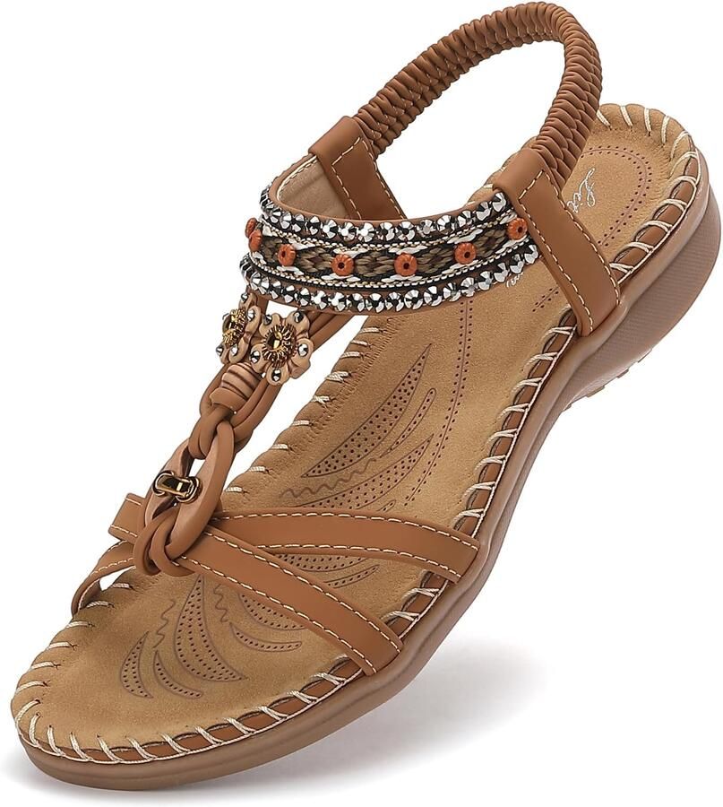Dames Zomer Sandalen met Strass en Parels Comfortabel & Elegant