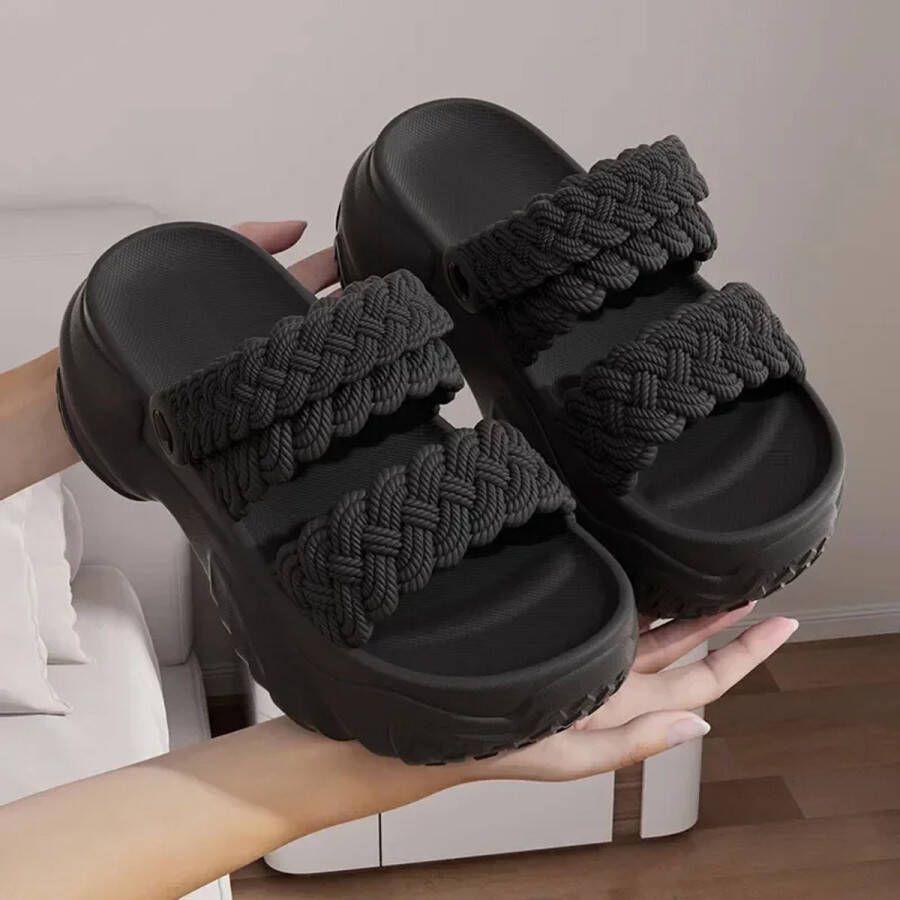 Dames Zomersandalen 2025 Comfortabele Casual Strand Slippers EVA Dikke Zool Antislip Sandalen Verhoogde Binnenzool Outdoor Instappers