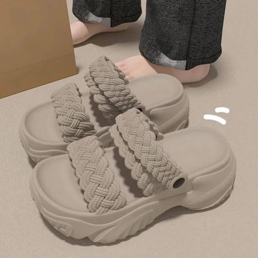 Dames Zomersandalen 2025 Comfortabele Casual Strand Slippers EVA Dikke Zool Antislip Sandalen Verhoogde Binnenzool Outdoor Instappers