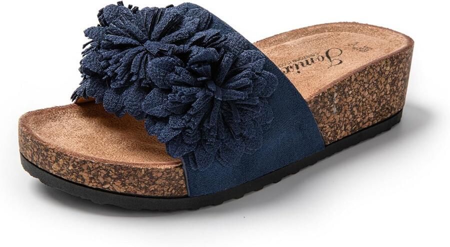 Dames Zomersandalen met Sleehak en Bloemenprint Comfortabele Muiltjes voor Strand