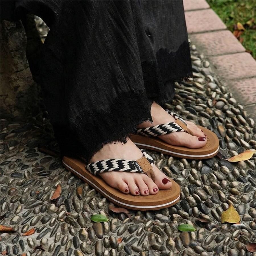 Dames zomersandalen modieuze teenslippers voor strand en zwembad comfortabele antislip badslippers verkrijgbaar in verschillende maten Zwart