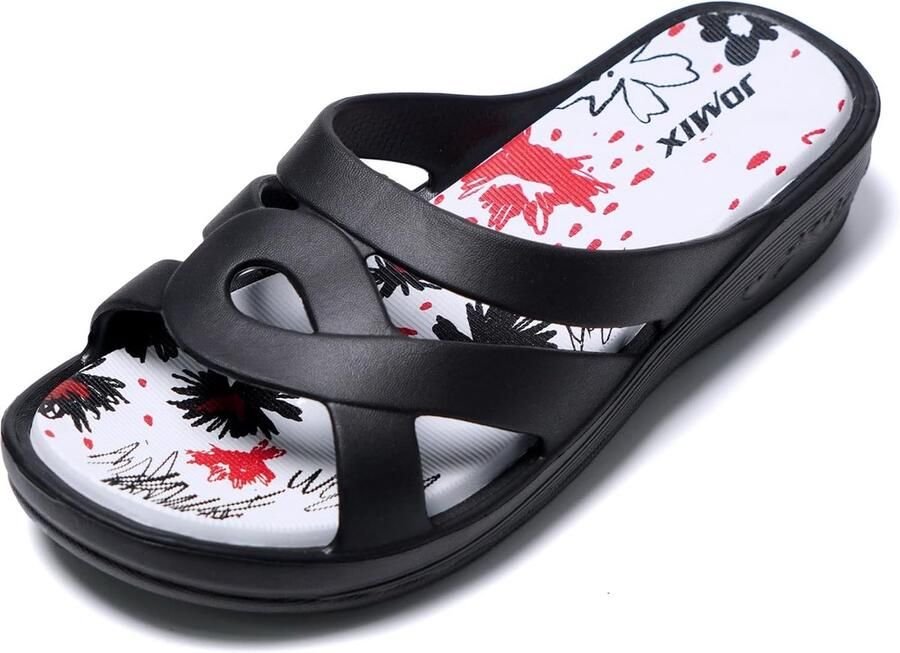 Dames Zomerslippers met Voetbed en Bloemendessin Comfortabele Anti-Slip Sandalen voor Strand en Binnen