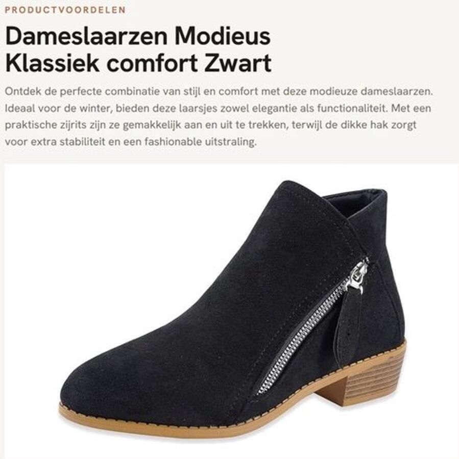 Dailygoods- Dameslaarzen modieus Combat Enkellaarzen Dikke hak Zijrits Casual gekled Imitatiesuède synthetisch rubber
