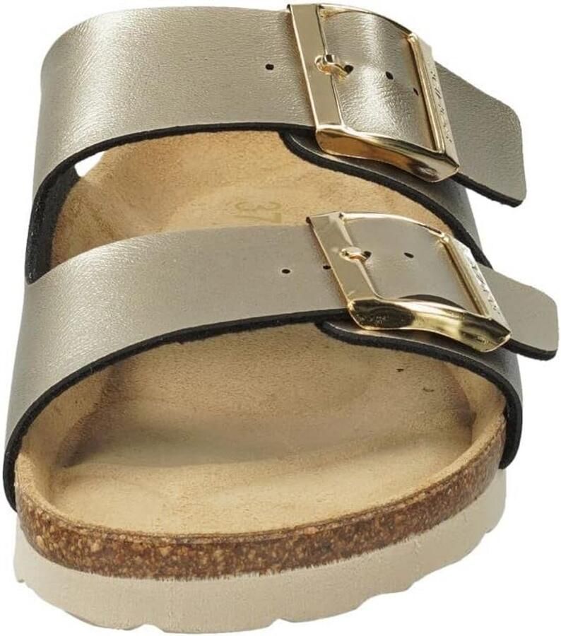 Damesmuiltjes met gespen en lederen voetbed Zomer- en wandelschoenen