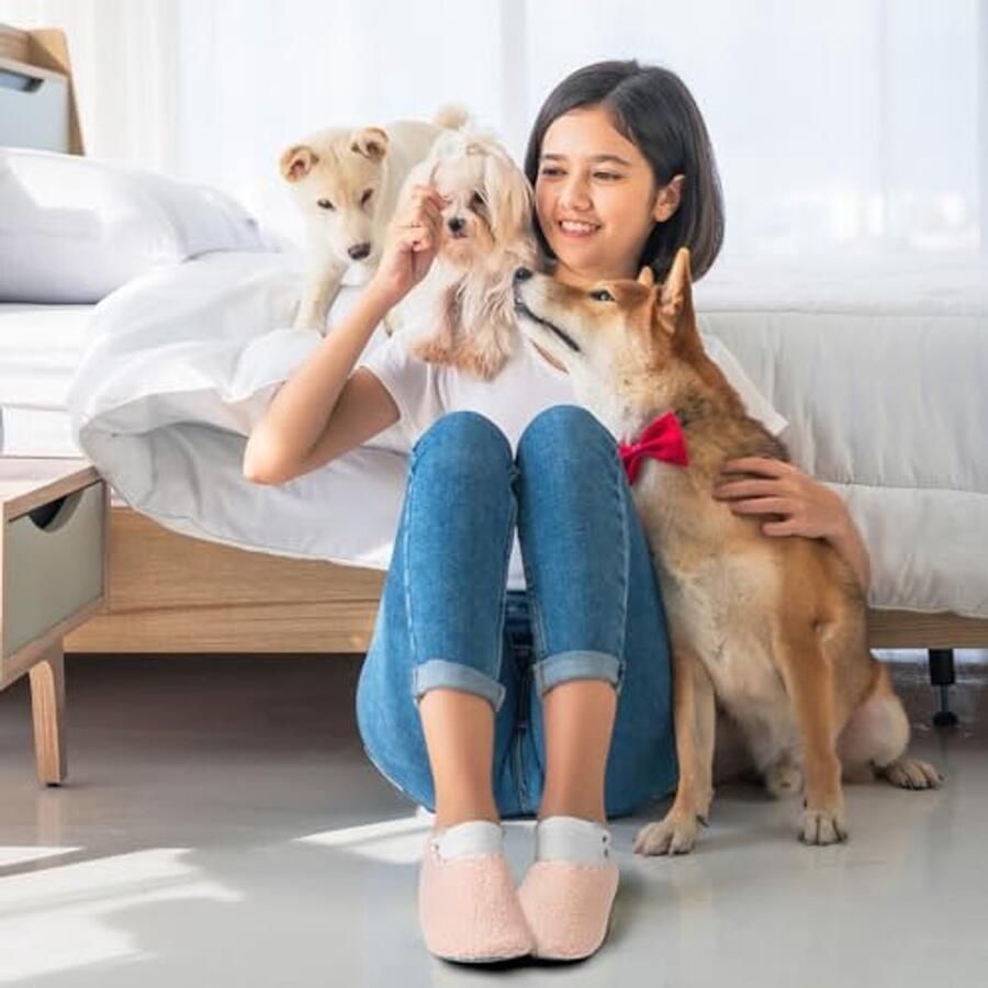 Damespantoffels Antislip Fuzzy Krullend Slippers Warme Katoenen Schoenen