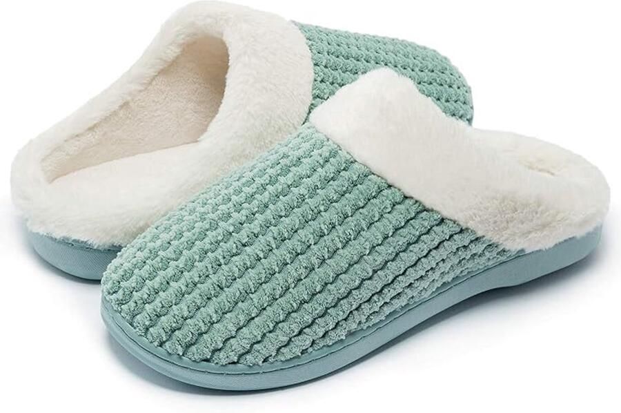 Merkloos Damespantoffels Antislip Pluche Schoenen Zachte Platte Pluizige Pantoffels Voor Binnen en Buiten
