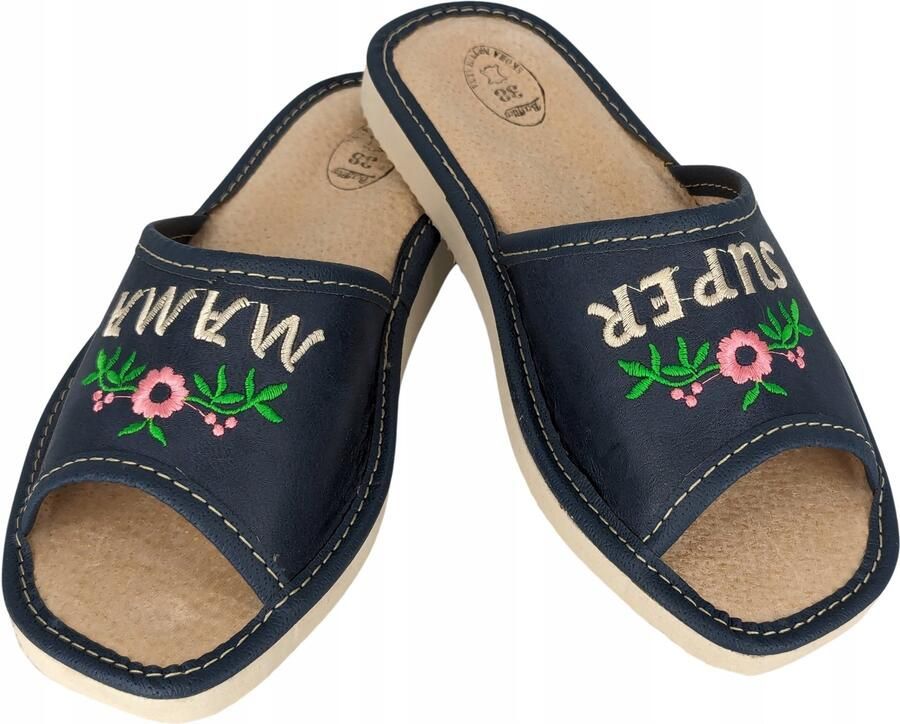 Damespantoffels Comfortabele Navy Blauwe Pantoffels