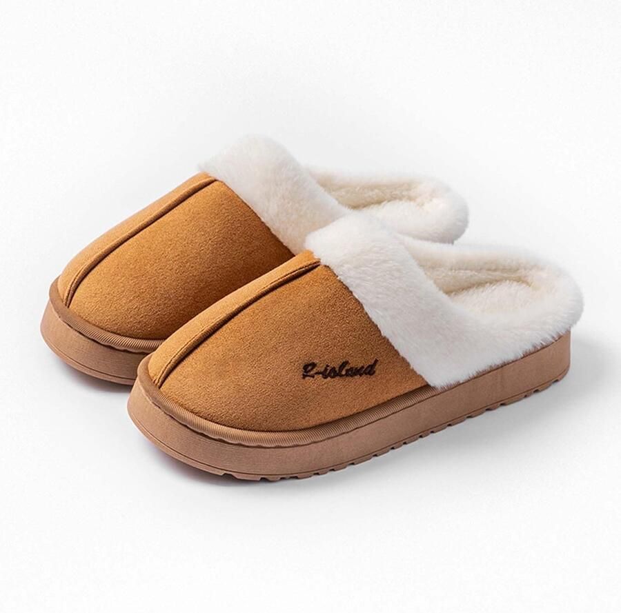 Damespantoffels Loungepantoffels Zachte sponsfleecepantoffels Warme katoenen pantoffels Pluche open teenpantoffels Winterloungepantoffels Unisex Antislipzool Zachte en comfortabele voering Khaki