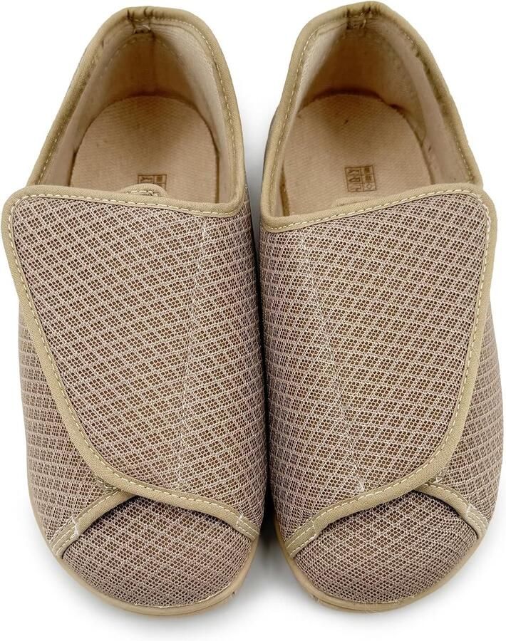 spantoffels met klittenbandsluiting voor gezwollen voeten platte pantoffels voor oudere sen van ade d mesh comfortabele schoenen met antislipzool licht voor postoperaties