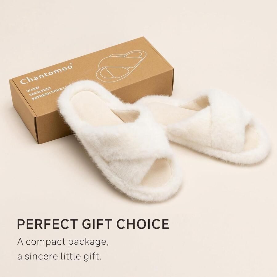 Damespantoffels met kruisband donzige traagschuim pantoffels voor vrouwen pluche comfortabel imitatiebont slippers huisschoenen antislipzool cadeaupantoffels