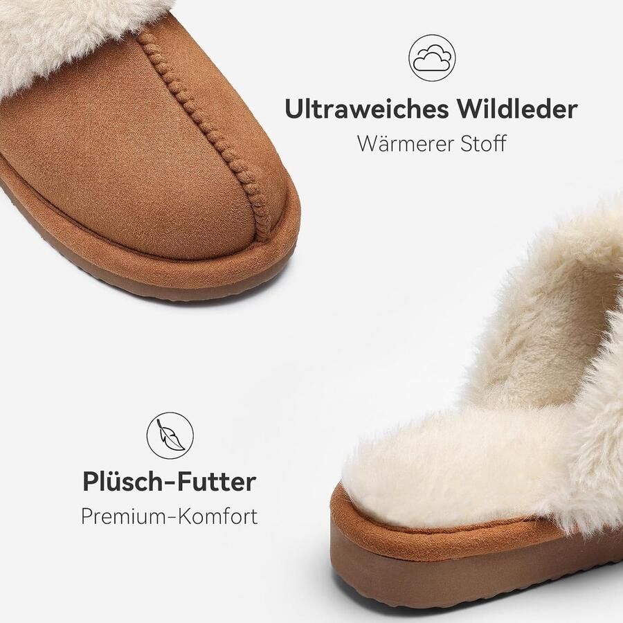 Damespantoffels traagschuim pluche antislip