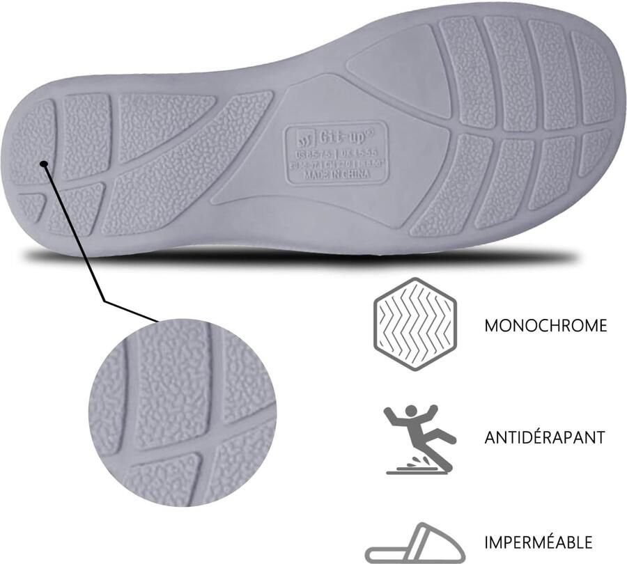 Damespantoffels van traagschuim met boogondersteuning verstelbare klittenbandsluiting diabetici brede open teen huisschoenen voor binnen en buiten grijs 42 43