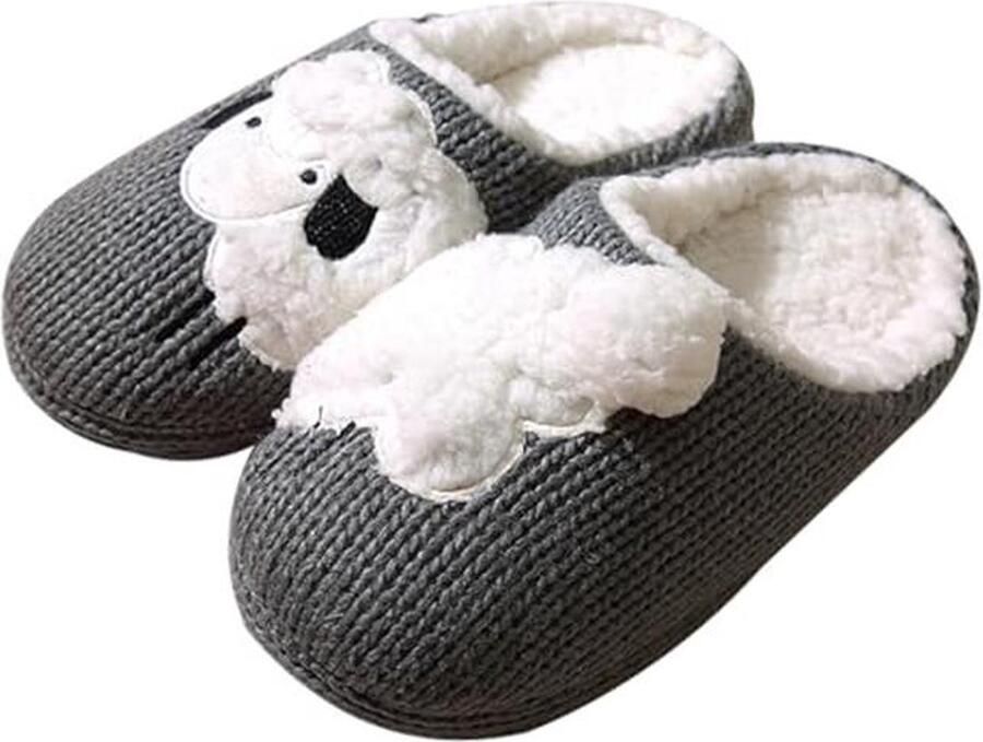 Damespantoffels van traagschuim Pluizige antislip instappers van imitatiebont voor binnen