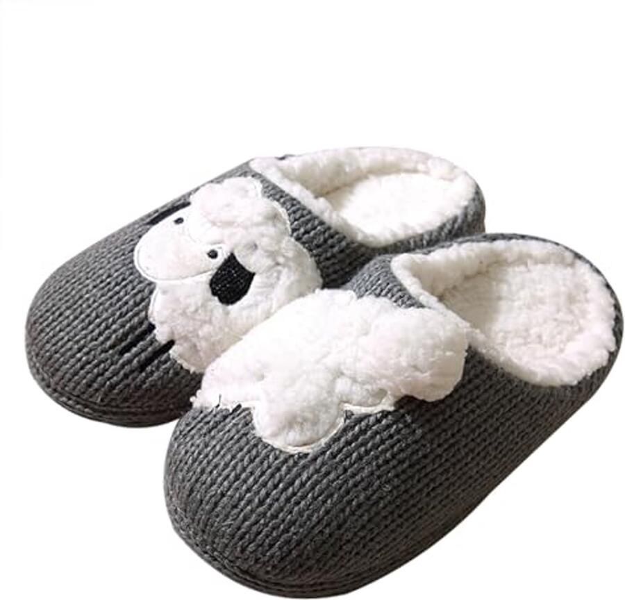 Damespantoffels van traagschuim Pluizige antislip instappers van imitatiebont voor binnen