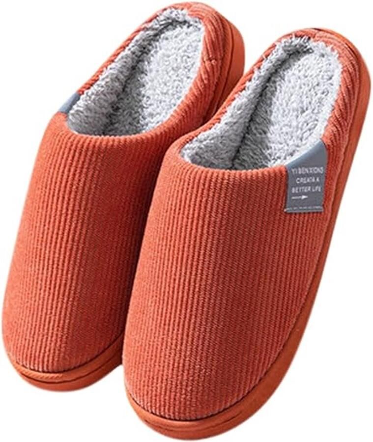Damespantoffels van traagschuim winterpantoffels voor thuis comfortabele pantoffels van pluche katoen pantoffels voor binnen en buiten winterpantoffels met antislipzool 40 41 (De maten vallen klein bestel een maat groter!)