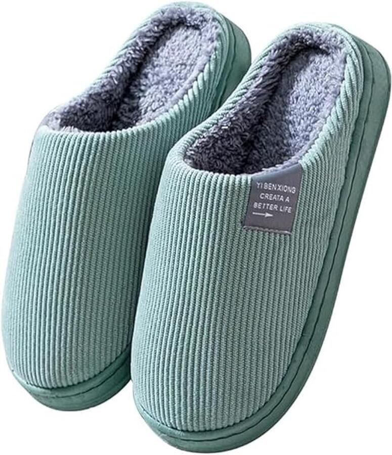 Damespantoffels van traagschuim winterpantoffels voor thuis comfortabele pantoffels van pluche katoen pantoffels voor binnen en buiten winterpantoffels met antislipzool 40 41 (De maten vallen klein bestel een maat groter!)