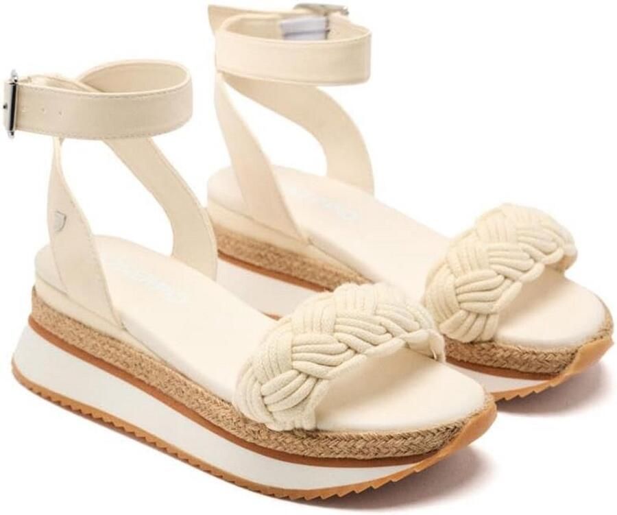 Dames Sandalen met Vlechtpatroon en Plateauzool