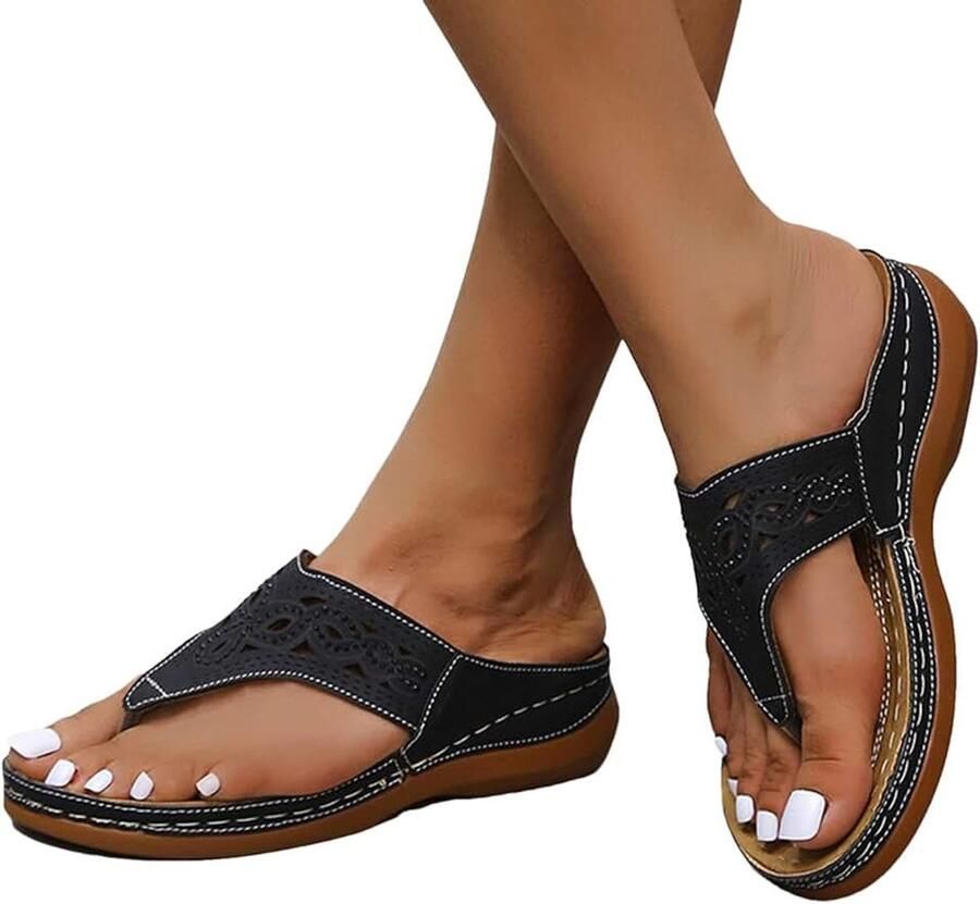 Damessandalen Orthopedische slippers met steunzool Casual antislipslippers voor winkelen dagelijks gebruik reizen vakantie Eastuy