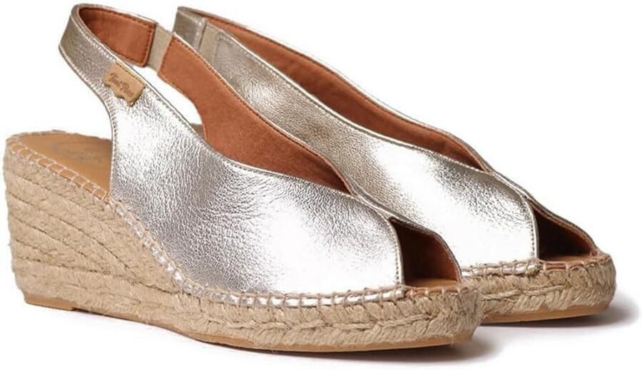 Damesschoen Espadrille Sleehak Leer Elastische Band