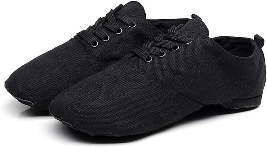 Damesschoenen Dansen Jazz Gymnastiek Zwart Suède Splitzool