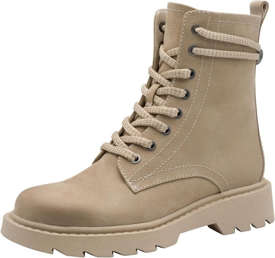 Tamaris Dames Enkellaarsje Platte Hak Wit