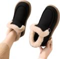 Damesschoenen XS geschikt voor voetlengte Snowboots Gevoerd met dikke fleece Warm & comfortabel Platte zool Katoenen laarzen met zachte zool Outdoor- winterschoenen Geschikt voor warmte in de winter enz - Zwart