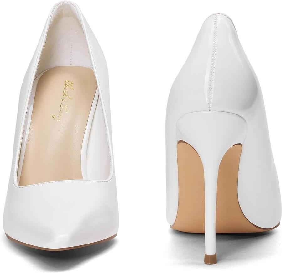 Damesschoenen met licht vierkante punt stilettohak gesloten voor ceremonie en bruiloft