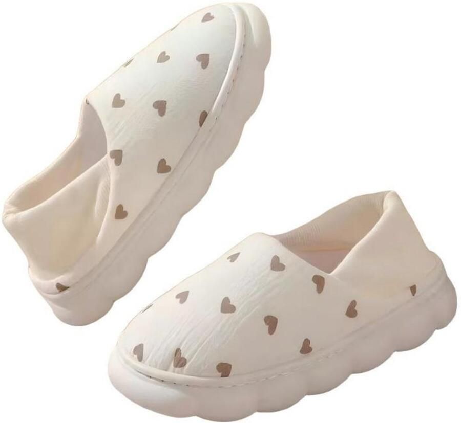 Damesslippers Maten S -36-37 Huisslippers Slippers met gesloten hiel Slippers met zachte of dikke zool Katoenen huisslippers Warme antislip slippers met pluche fleece voering Geschikt voor binnen en buiten