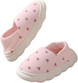 Damesslippers Maten M-38-39 Huisslippers Slippers met gesloten hiel Slippers met zachte of dikke zool Katoenen huisslippers Warme antislip slippers met pluche fleece voering Geschikt voor binnen en buiten