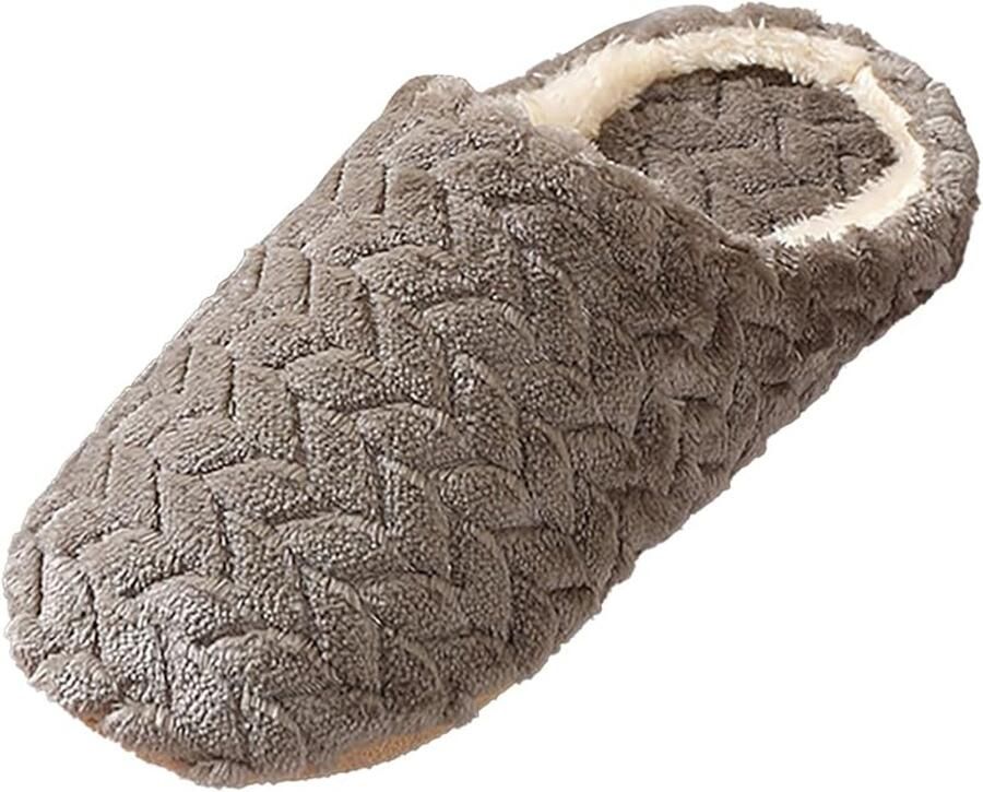 Damesslippers suède slippers comfortabele en stille katoenen binnenslippers met zachte zool geschikt voor antislip houten vloeren slippers met memory foam EU)