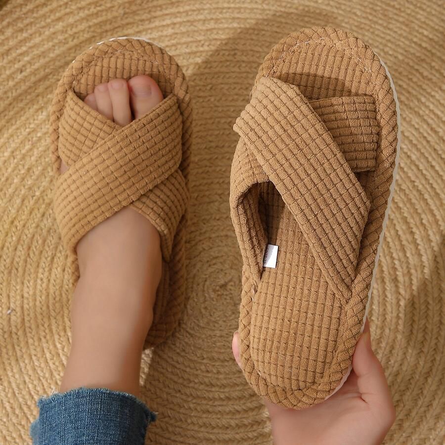 Damesslippers voor binnen Open teenmodel Comfortabel en lichtgewicht Ademend materiaal Duurzame zool Geschikt voor binnen en buiten