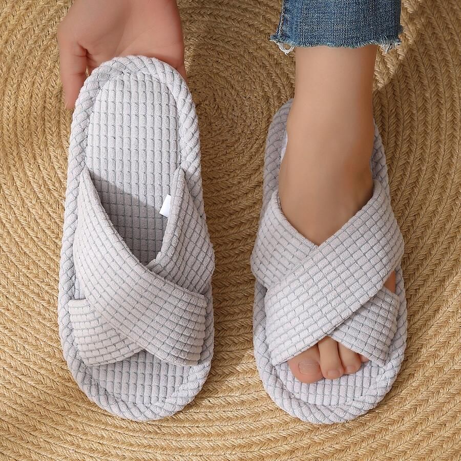 Damesslippers voor binnen Open teenmodel Comfortabel en lichtgewicht Ademend materiaal Duurzame zool Geschikt voor binnen en buiten