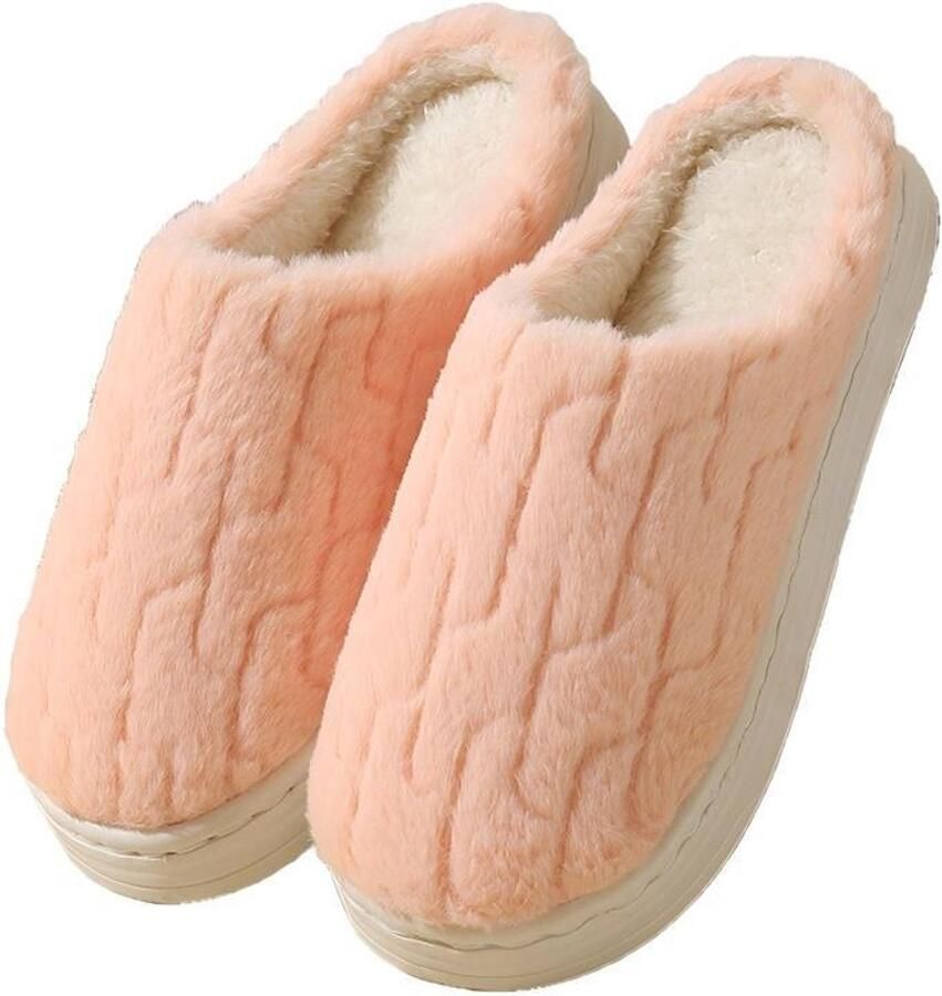 sslippers Zachte pantoffels met traagschuim en ruitpatroon Antislipzool lijk zachte pantoffels Geschikt voor binnen en buiten Roze